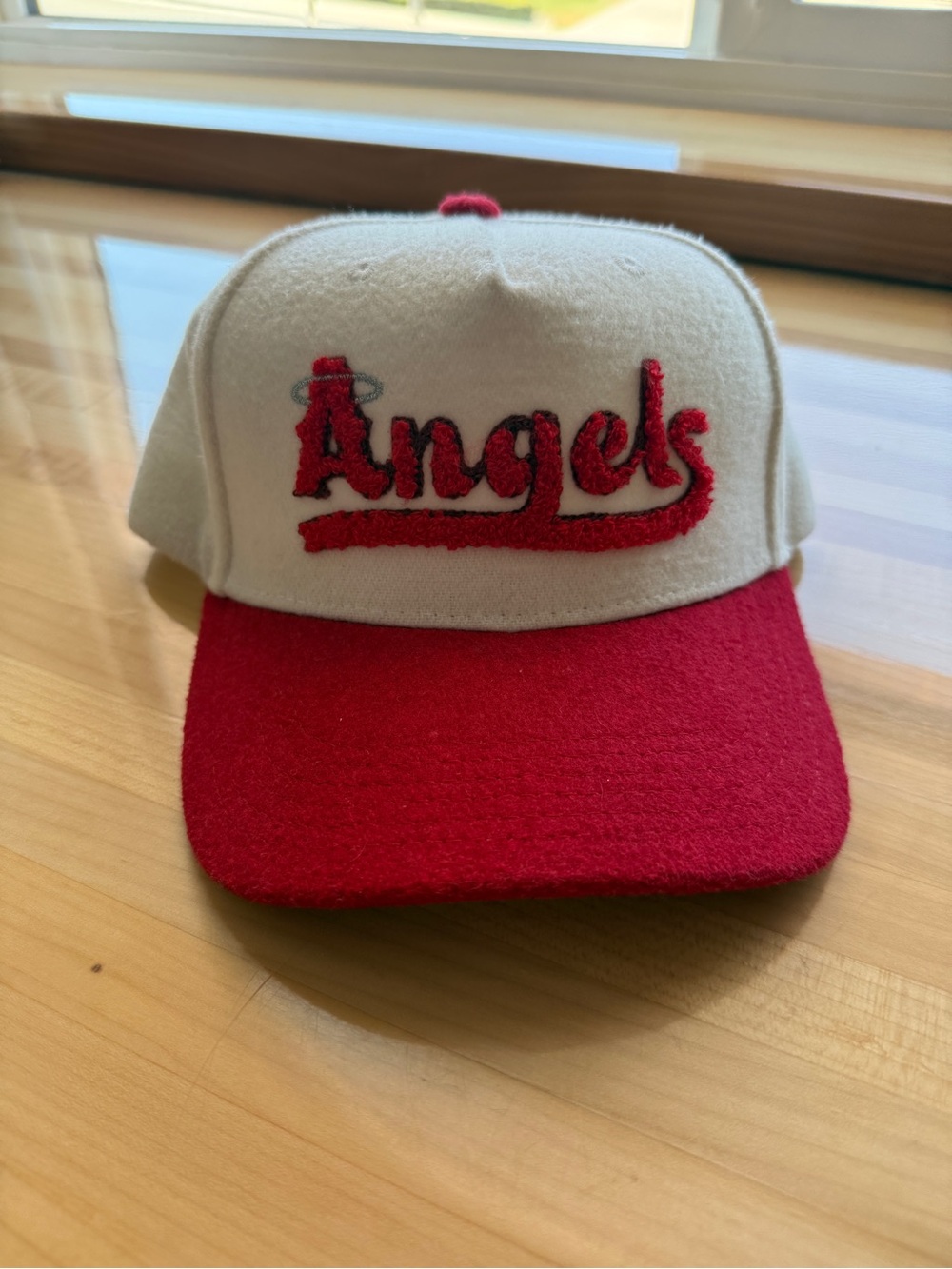 Angels Two Tone Baseball Cap White Red Yakult Retro Trucker Hat Melon Wear Mens
